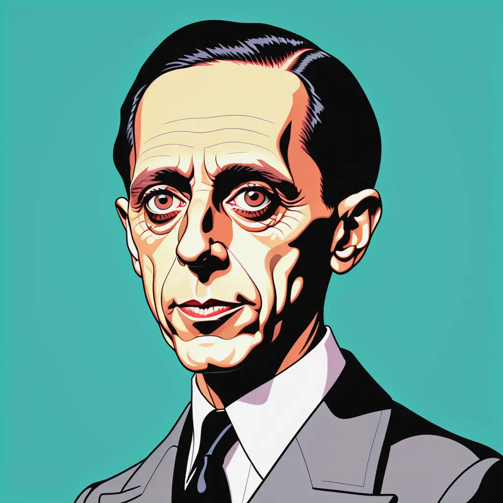 Joseph Goebbels in Bold Outline and Flat Color