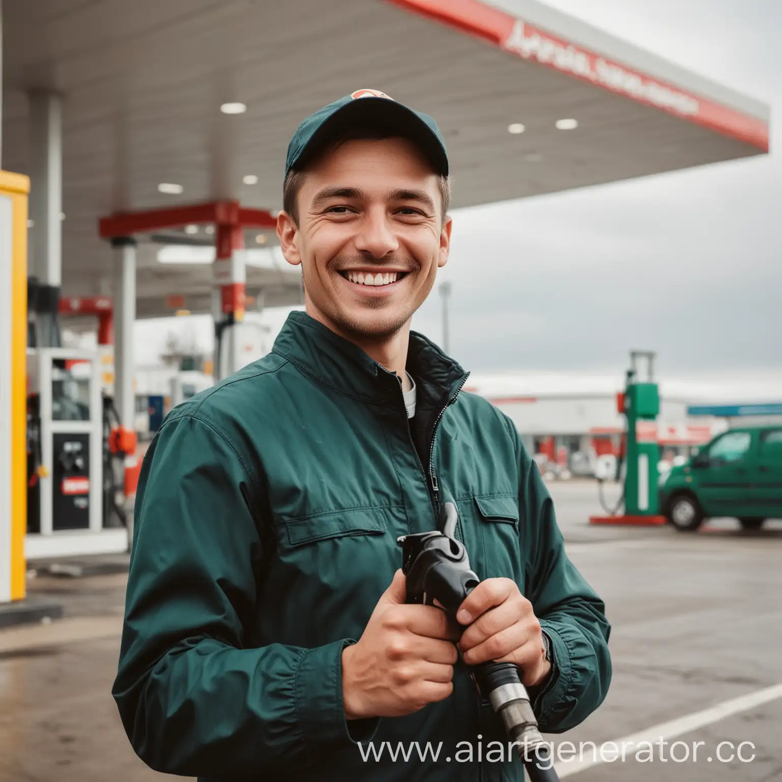 Cheerful-Service-Station-Worker-Holding-Fuel-Nozzle