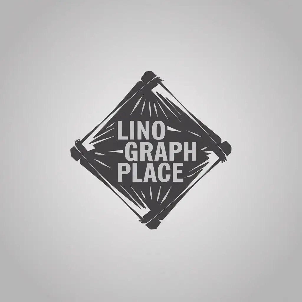 LOGO Design for Linograph Place Linocut Style with Minimalist Rhombus Shape for Nonprofit Industry