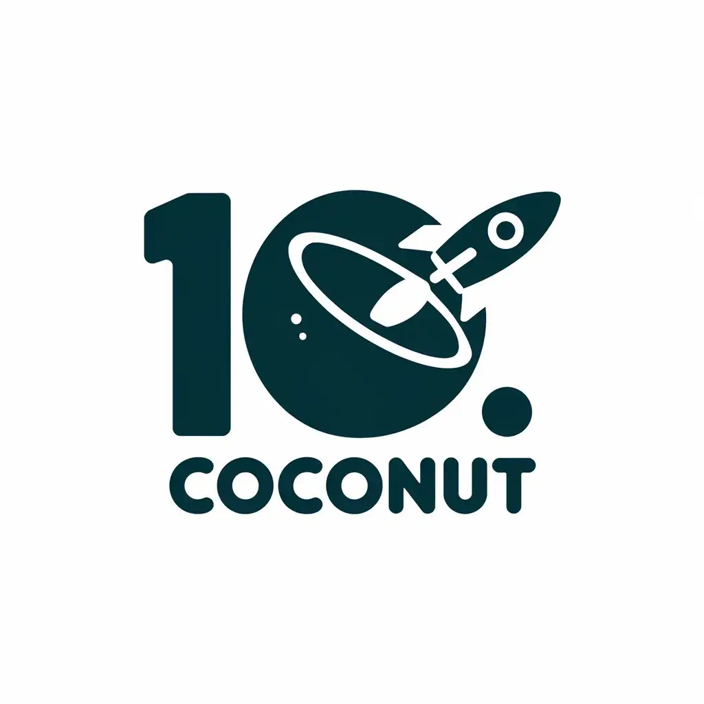 LOGO Design For Coconut Rocket Modern Vector Logo with Coconut and Rocket Theme