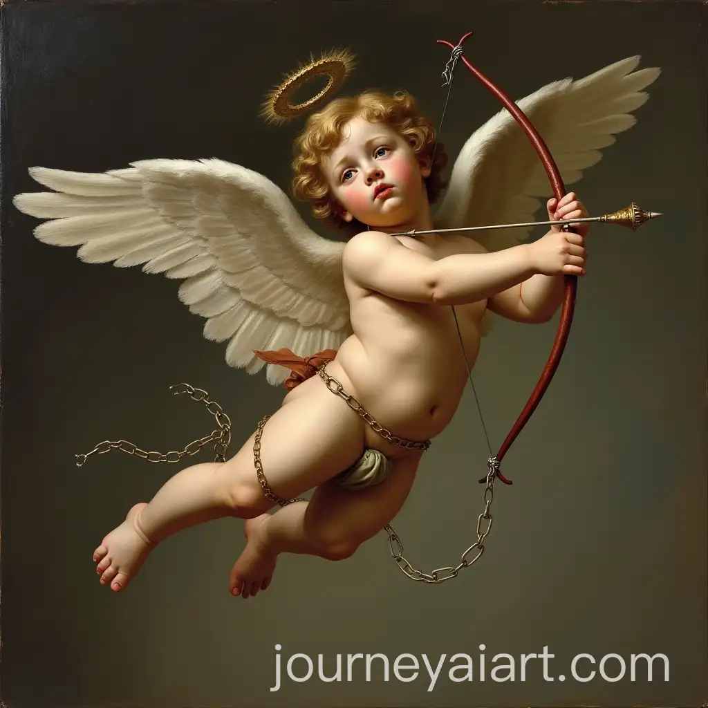 Realistic-Flying-Baby-Cupid-with-Chains-and-Halo-in-Renaissance-Style