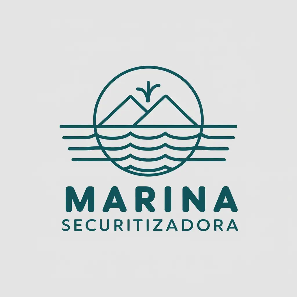 a vector logo design,with the text "Marina Securitizadora", main symbol:Sea and Mountain,complex,be used in finanças industry,clear background