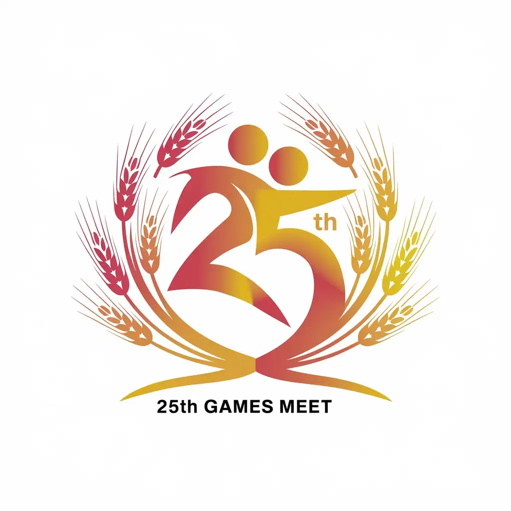 LOGO-Design-for-25th-Games-Meet-Dynamic-Figures-with-Wheat-Ears-in-RedYellow-Gradient