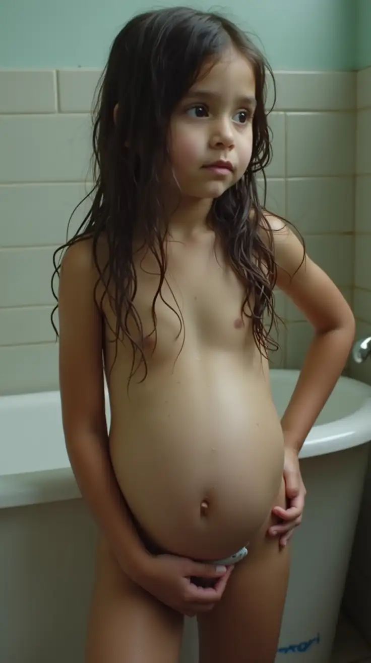 Pregnant-Girl-Posing-by-a-Wet-School-Bath