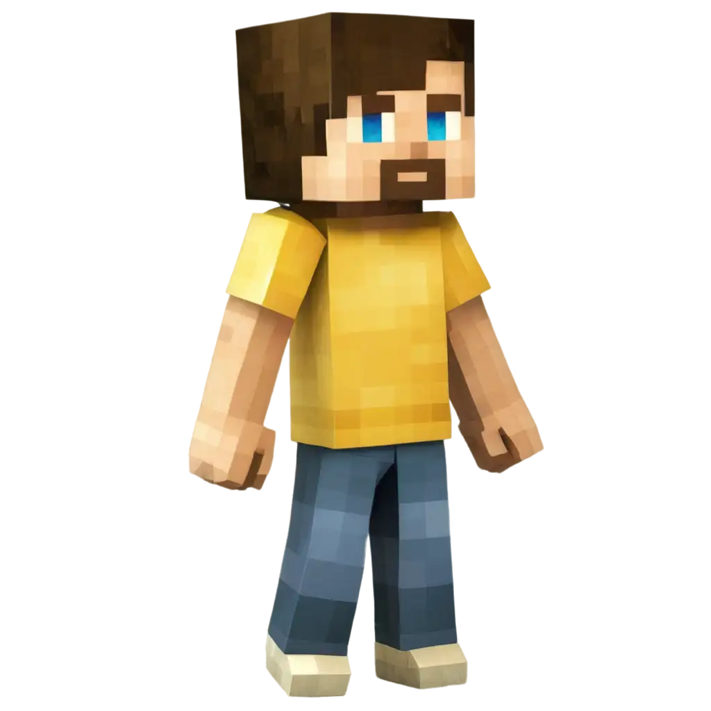 Cute-Minecraft-Player-PNG-in-Yellow-Tshirt-Square-Male-Character-Design