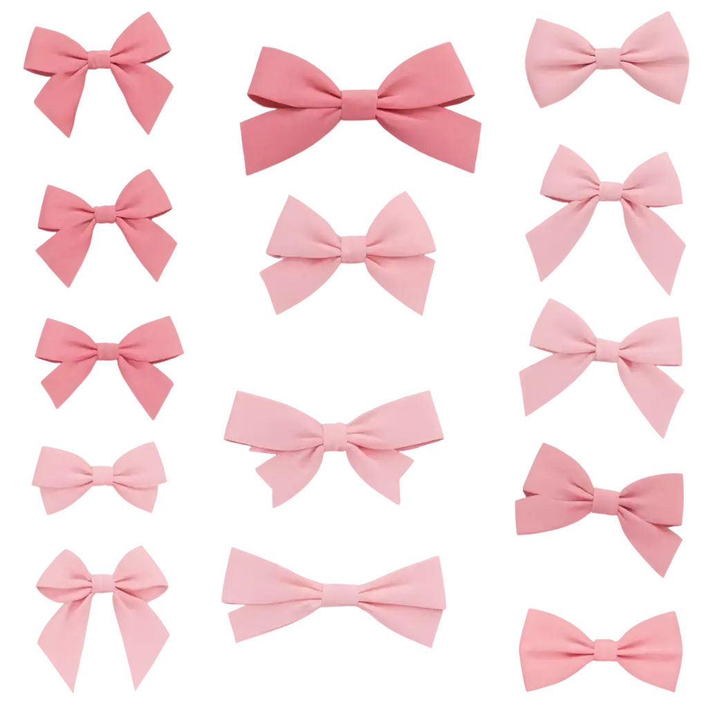 Set-of-Pink-Bow-PNG-Image-for-Creative-Designs-and-Custom-Graphics