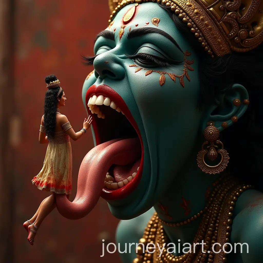 Kali-Goddess-with-Woman-on-Her-Tongue-in-a-Dramatic-Scene
