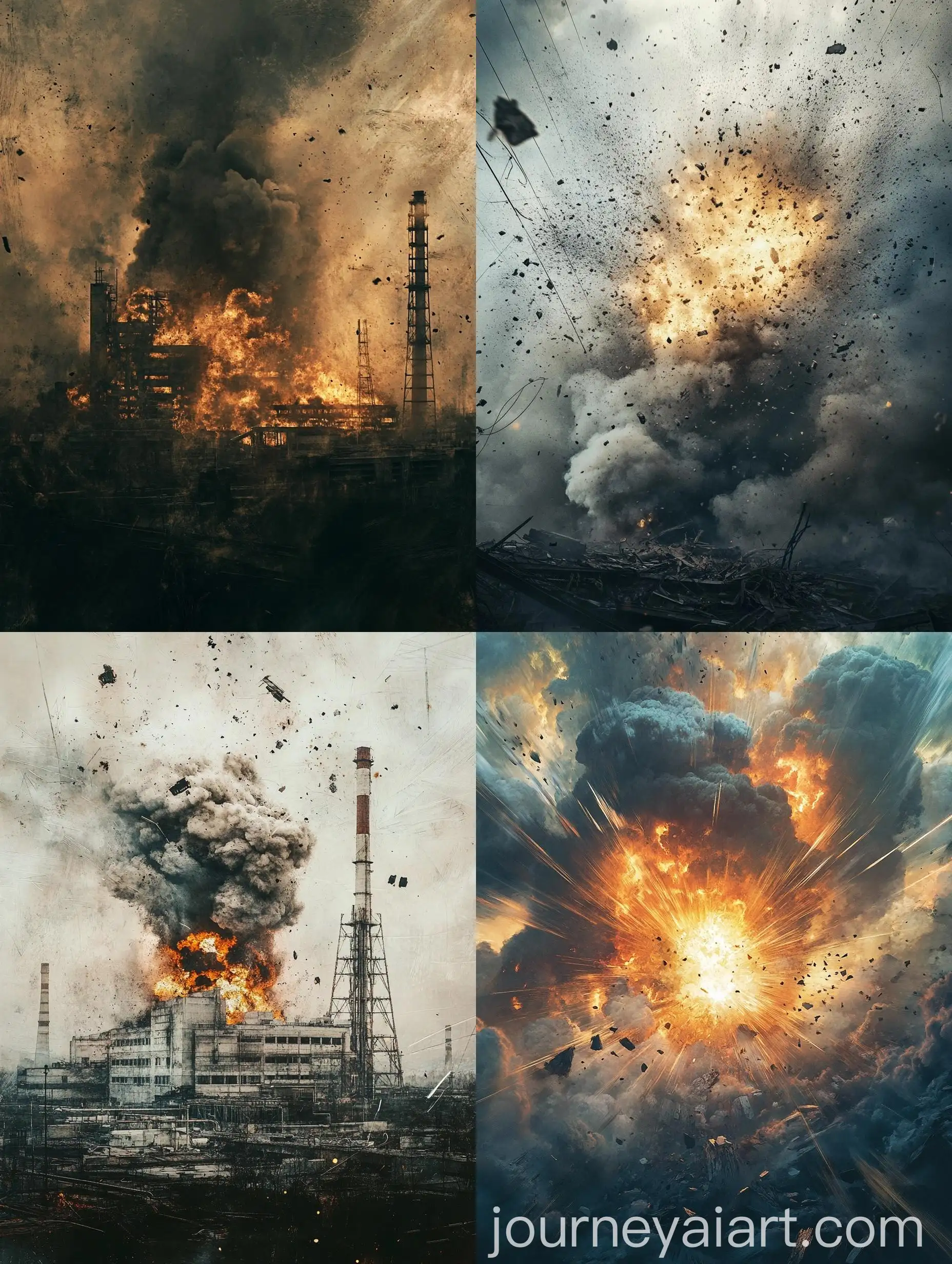Chernobyl-Explosion-Representation-with-Smoke-and-Radioactive-Glow