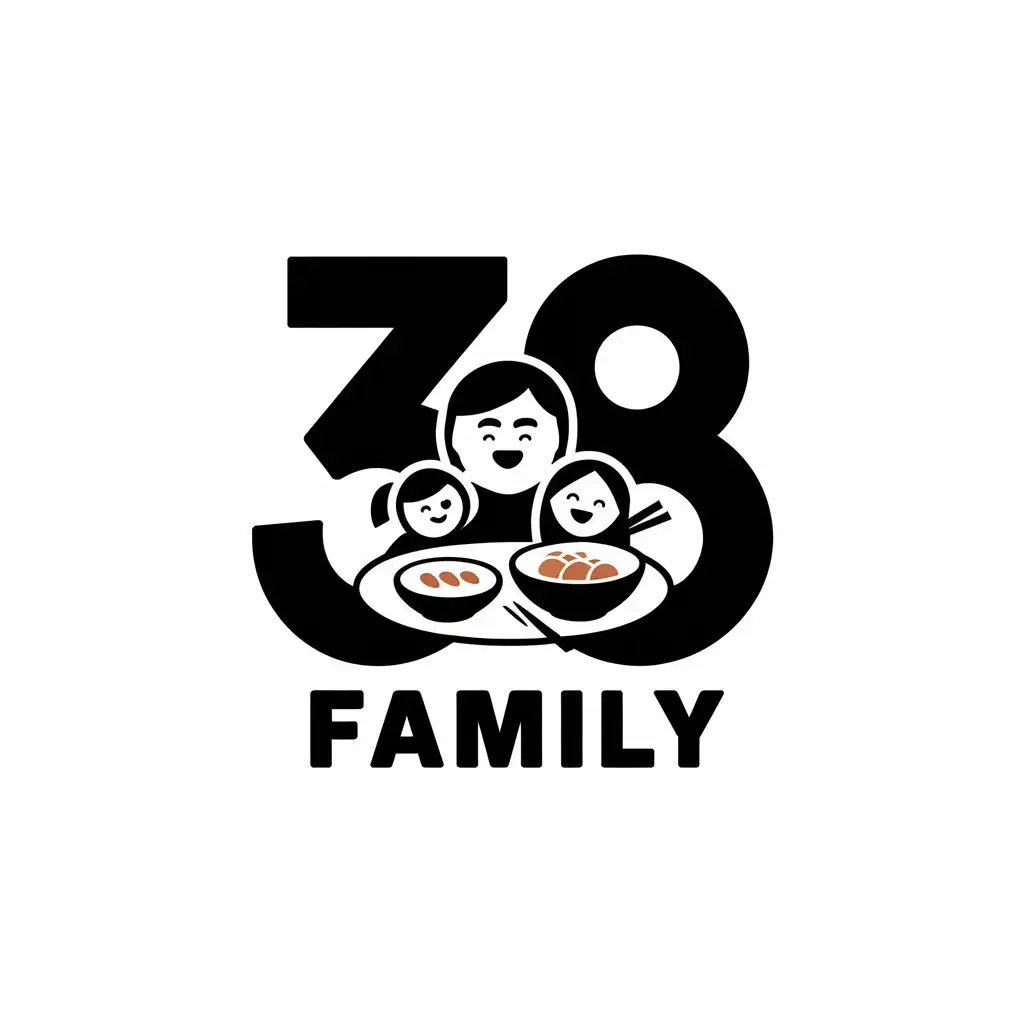 LOGO Design for 38 Family Family with Japanese Food Theme Clean and Modern Style