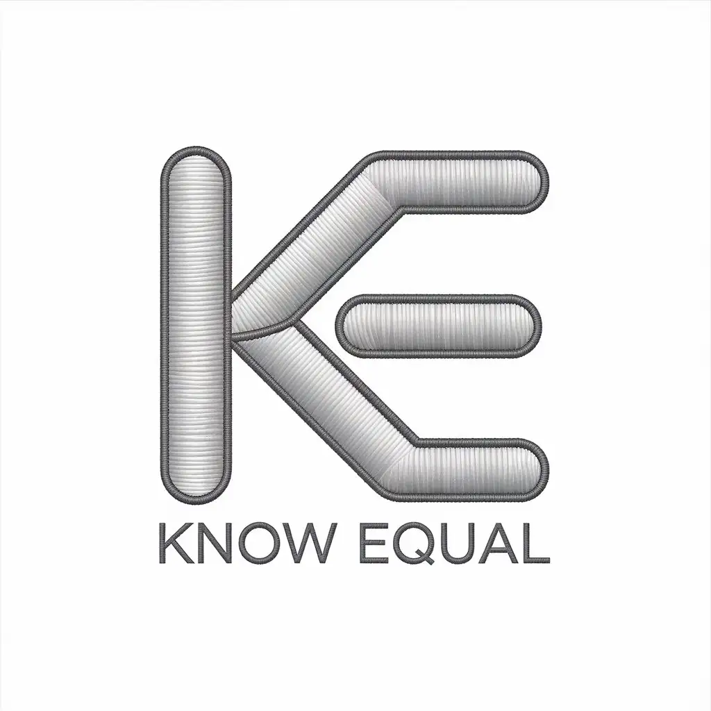 LOGO Design for KE Know Equal Minimalist 3D Puff Embroidery for Tshirts