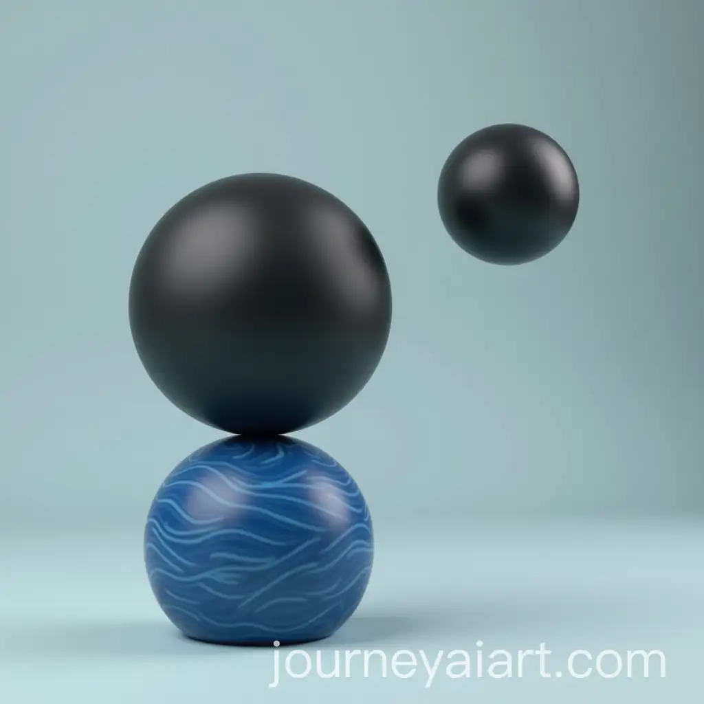 Abstract-Frauchen-Figure-Jumping-from-GrayBlack-Ball-to-Blue-Wave-Pattern