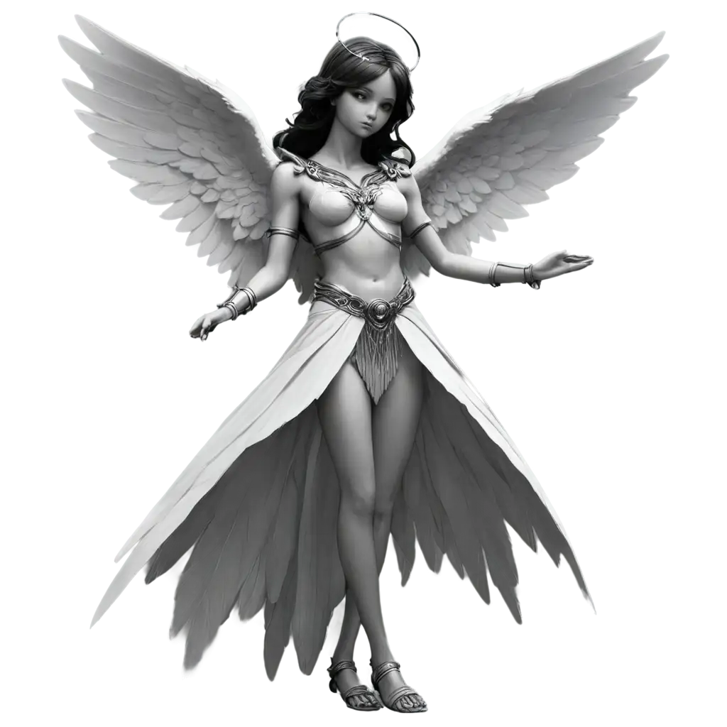 Anime-Angel-PNG-Image-A-Powerful-Thoughtful-Angel-Holding-the-World-with-Large-Wings-in-Black-and-White