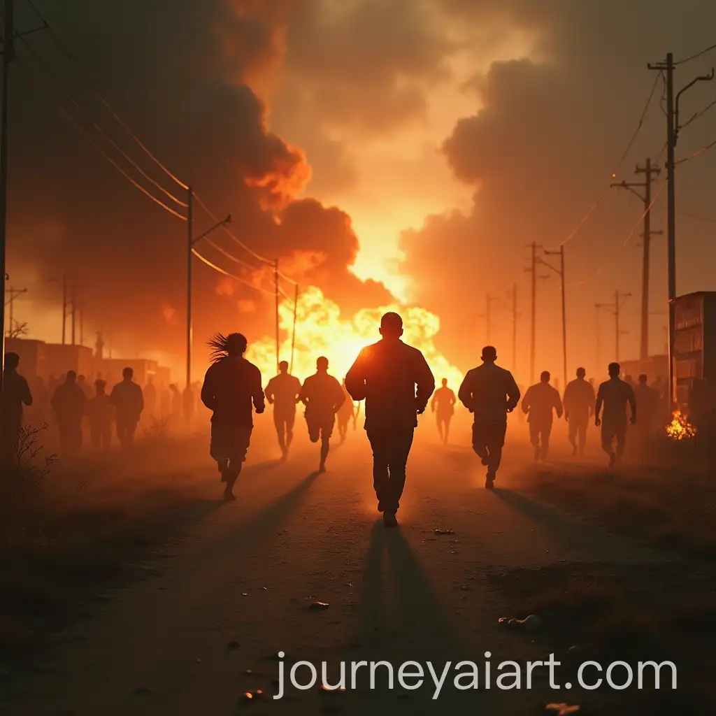 People-Running-Through-PostApocalyptic-Landscape-with-Fire-and-Destruction