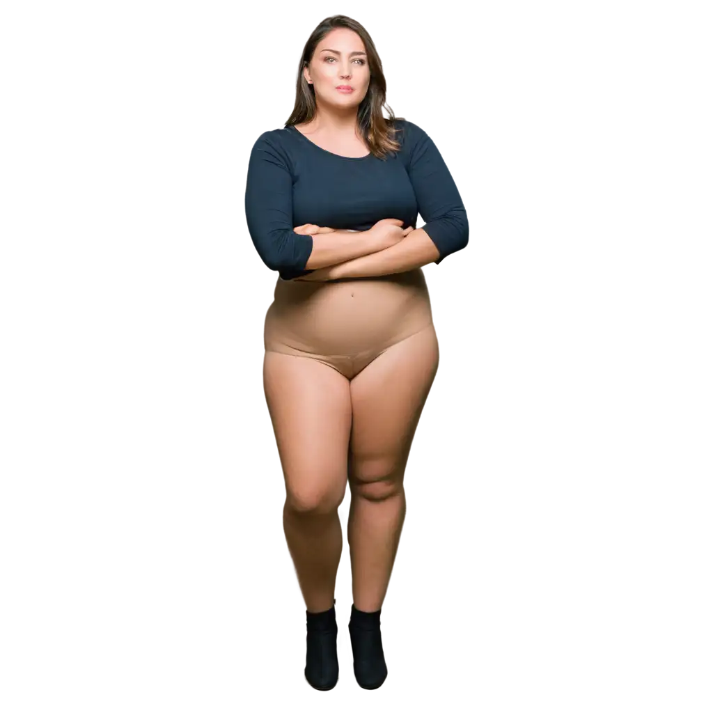 FullFigured-Woman-with-Rounded-Face-PNG-Image-for-HighQuality-Visuals