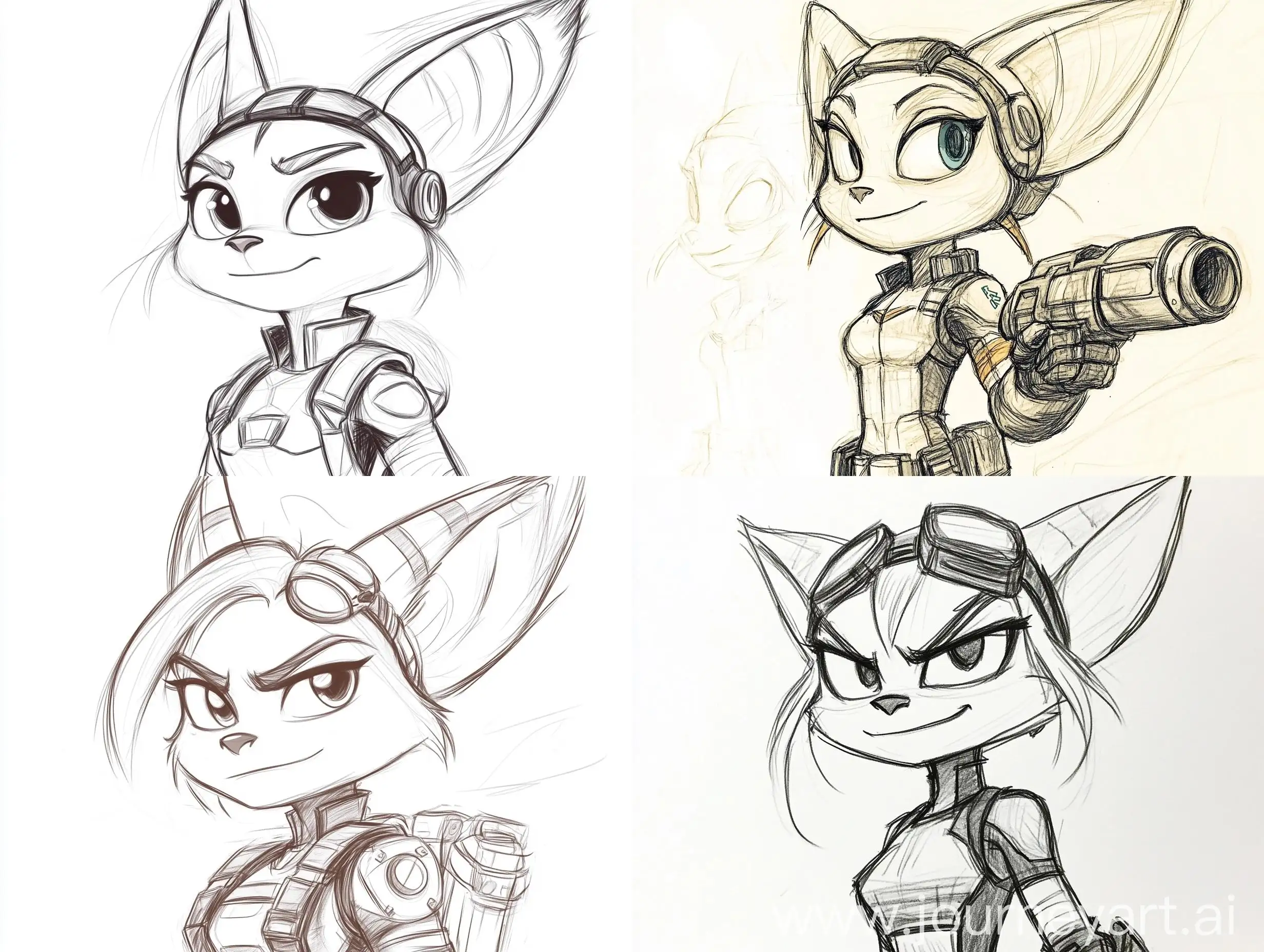 Character-Sketch-of-Sasha-Phyronix-from-Ratchet-and-Clank-Up-Your-Arsenal