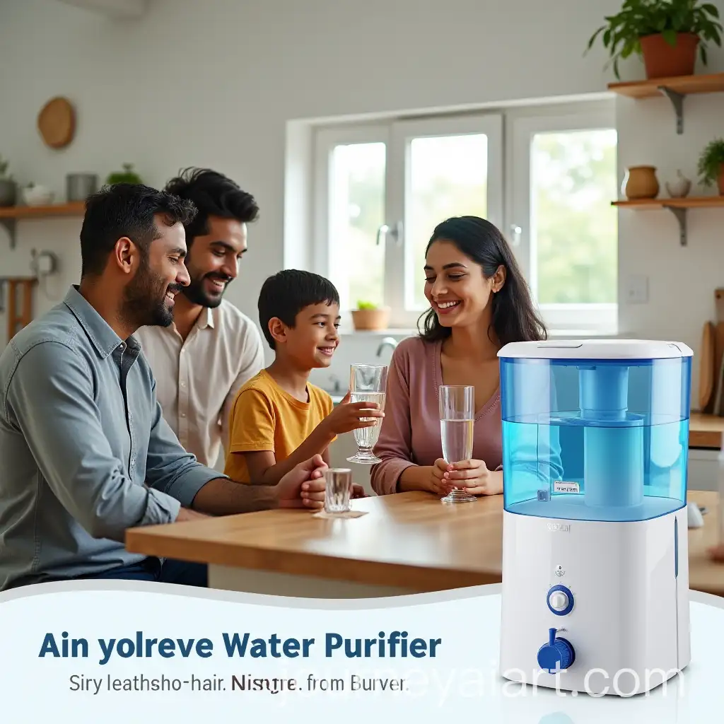 Happy-Indian-Family-Enjoying-Clean-Water-from-Water-Purifier-in-Modest-Kitchen