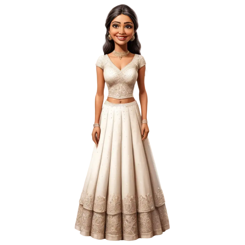 Indian-Wedding-Caricature-Bride-Standing-PNG-Image