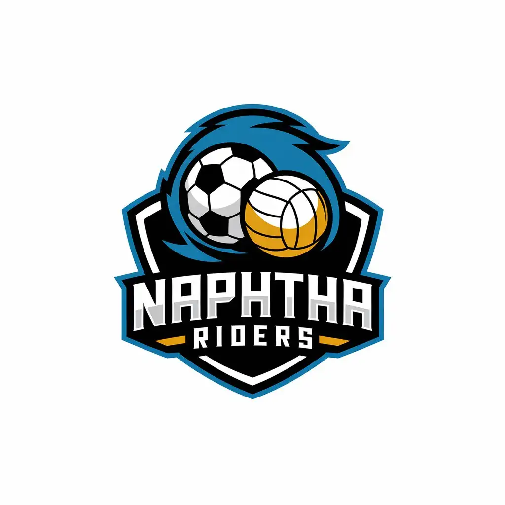 LOGO Design for NAPHTHA RIDERS Soccer Volleyball with Modern Sports Fitness Theme