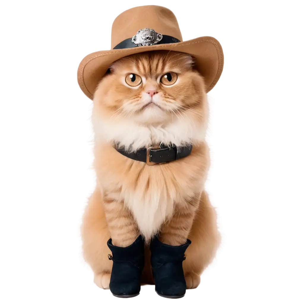 Persian-Cat-in-Stetson-Cowboy-Hat-PNG-Image-Unique-Westerninspired-Artwork