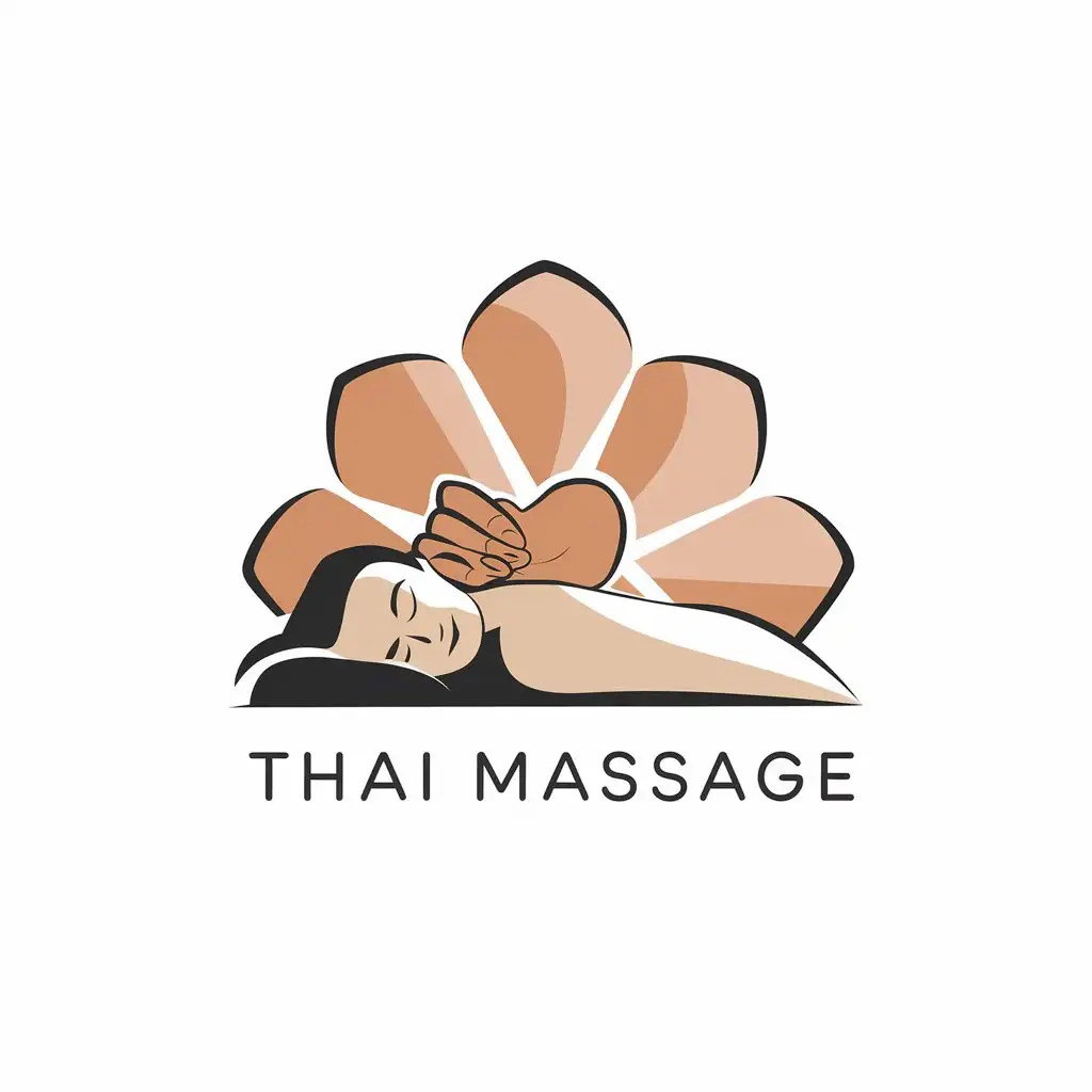 a vector logo design,with the text "Thai massage", main symbol:text,Moderate,be used in Beauty Spa industry,clear background