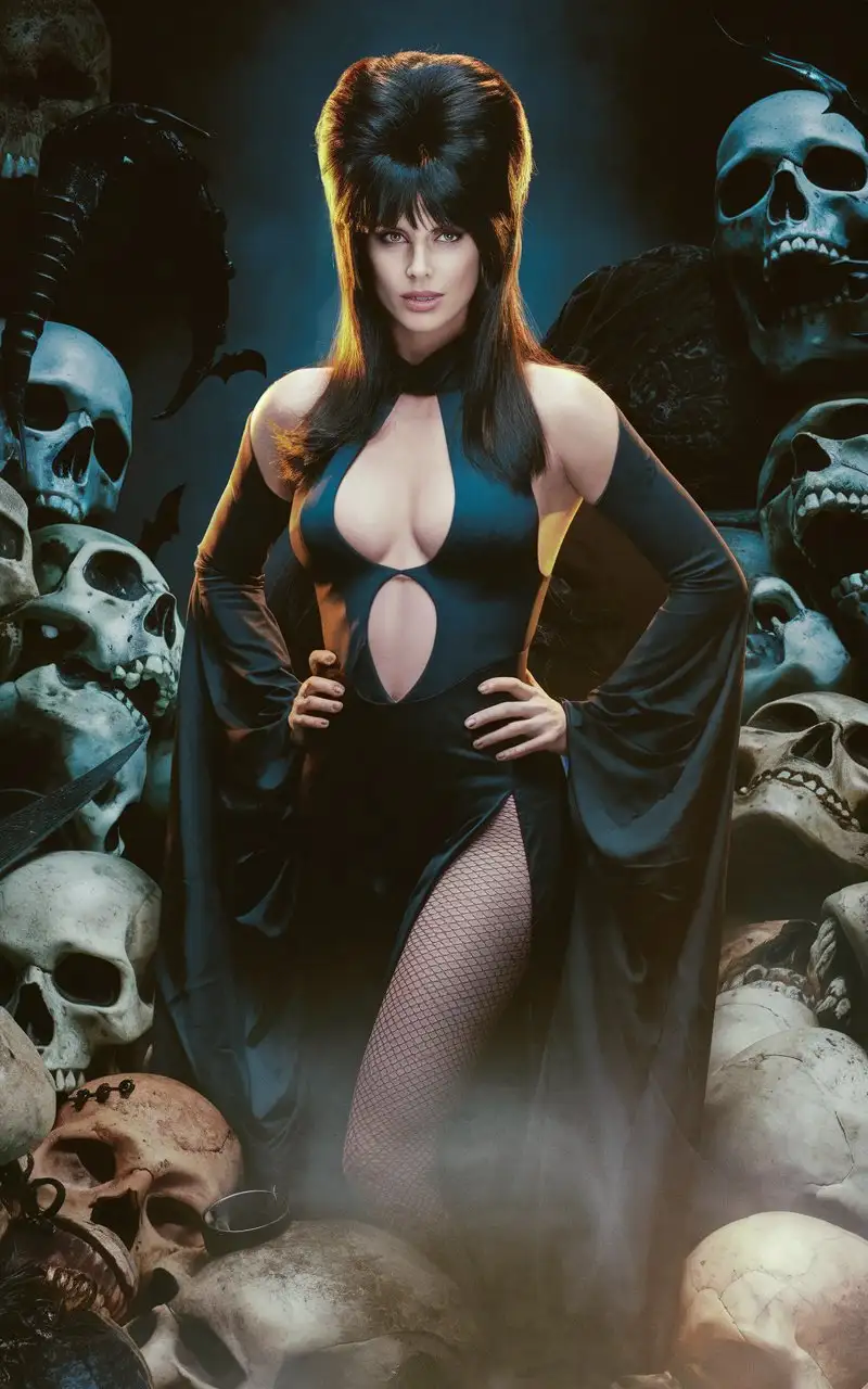 Charlize-Theron-as-Elvira-in-Cinematic-Dark-Fantasy-with-Skulls