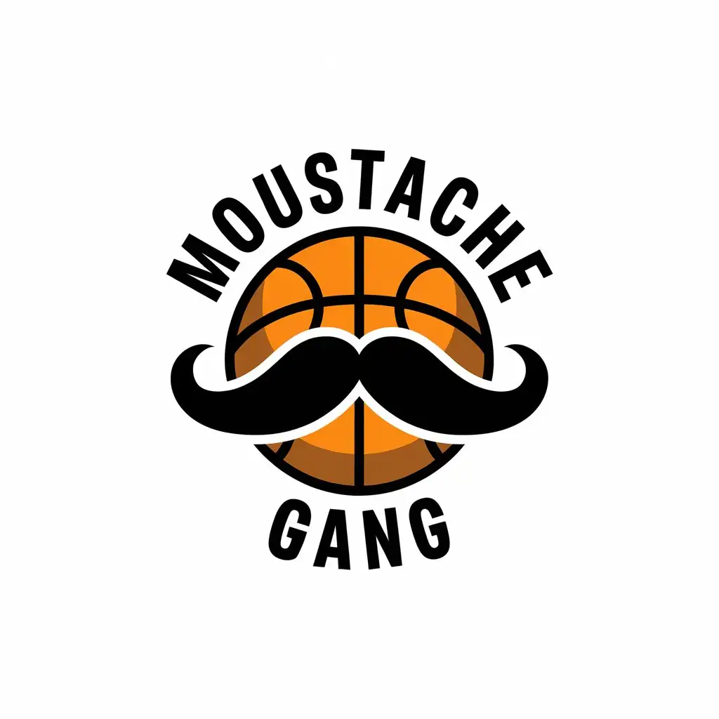 LOGO Design for Moustache Gang Moustache on Basketball for Sports Fitness Industry