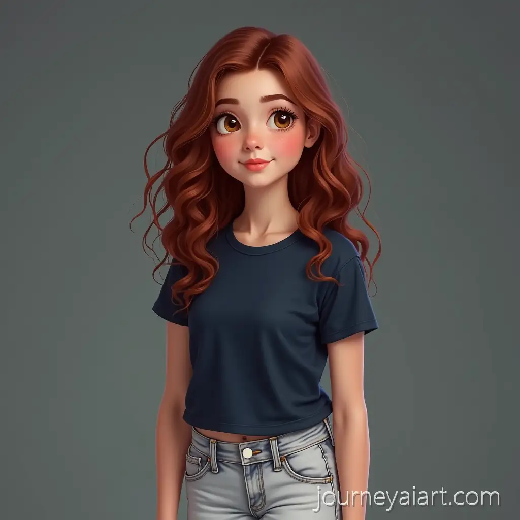 16YearOld-Girl-with-Dark-Red-Hair-inGirl-with-red-wavy-hair-Casual-Outfit