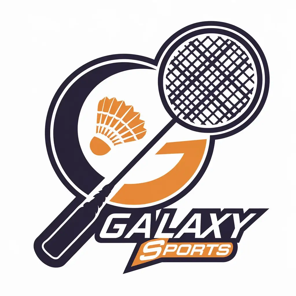 LOGO-Design-for-Galaxy-Sports-Badminton-Racket-Shuttlecock-with-Fitness-Theme-for-Educational-Industry