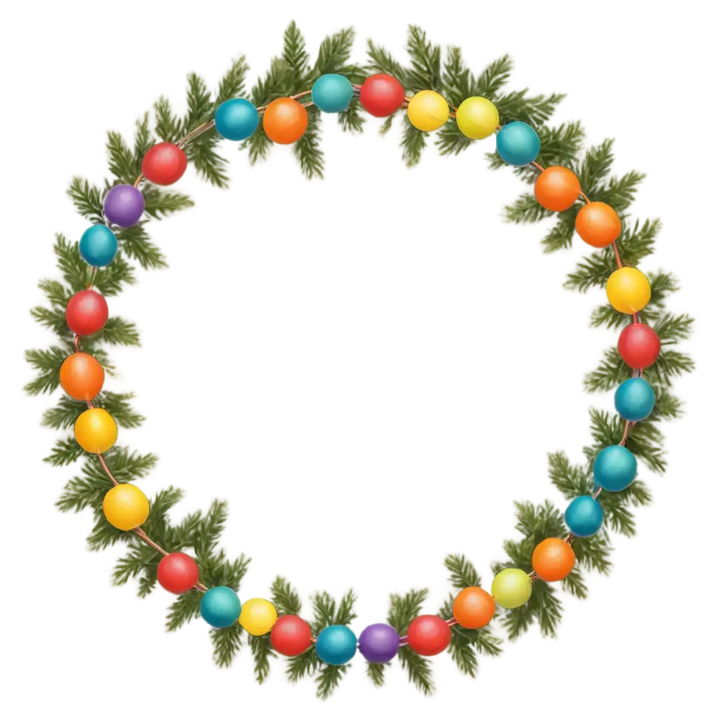 Vibrant-Colored-Garland-in-a-Circle-PNG-for-Digital-Design-and-Decor