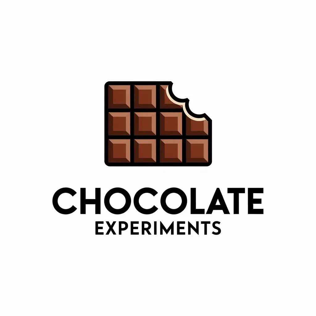 a vector logo design,with the text "Chocolate experiments", main symbol:chocolate,Moderate,be used in Retail industry,clear background