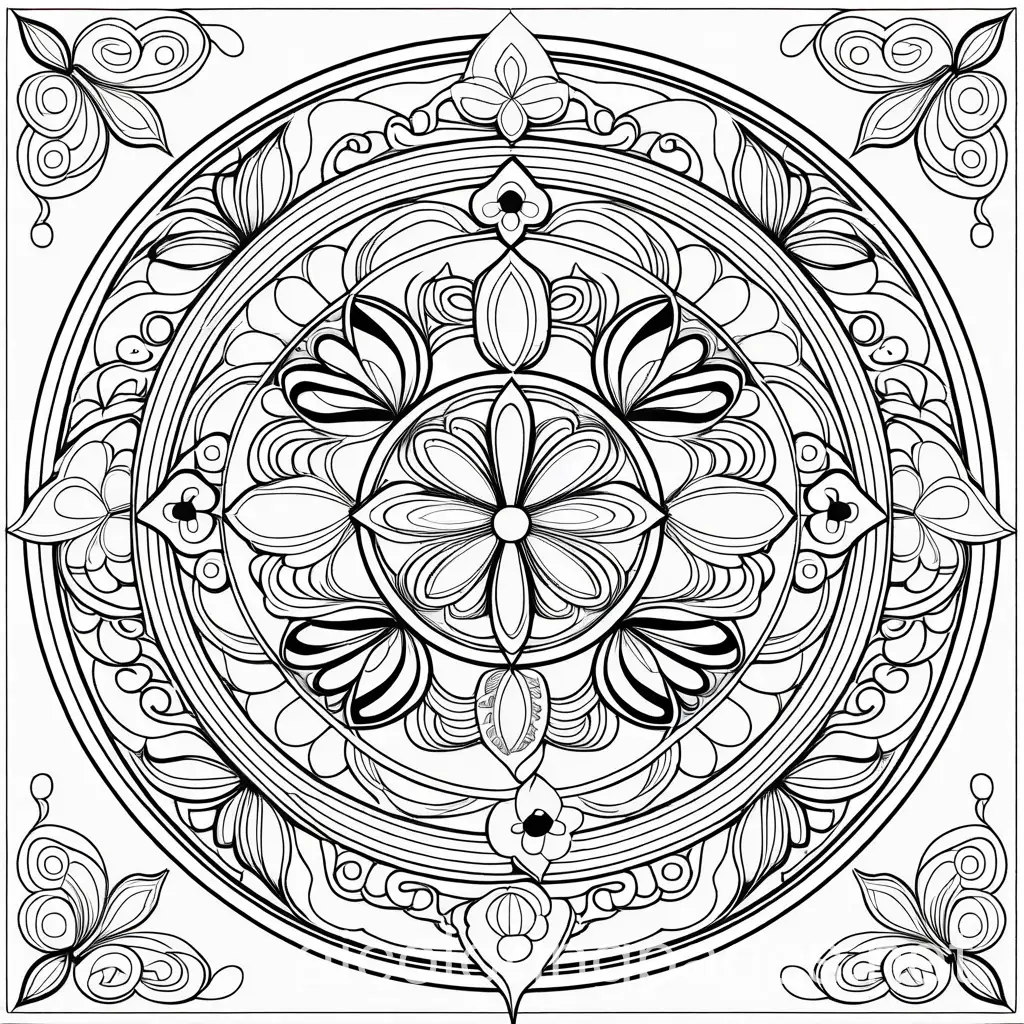 Intricate-Black-and-White-Mandala-with-Butterflies-and-Flowers-for-Kids