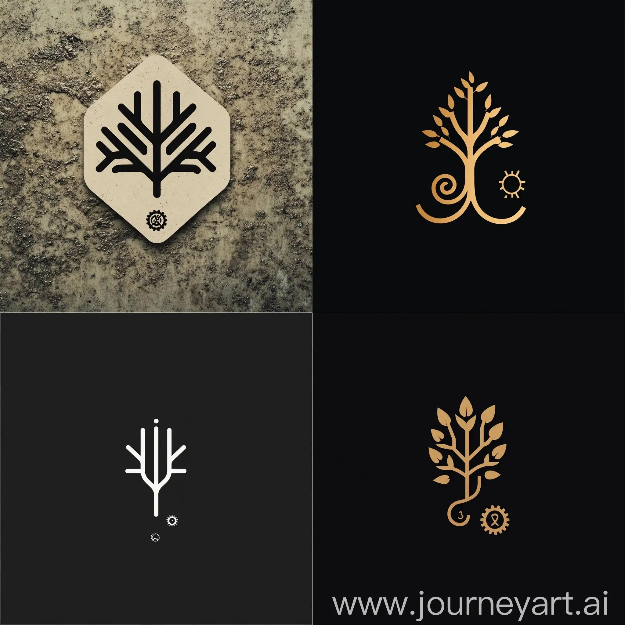 Minimalistic-Logo-Design-Combining-Persian-Tree-and-Gear-Elements