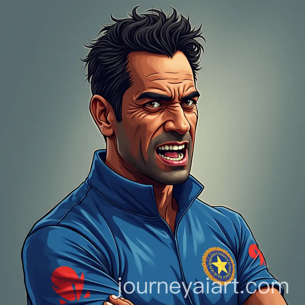 Angry-MS-Dhoni-Portrait-in-AI-Art-Style