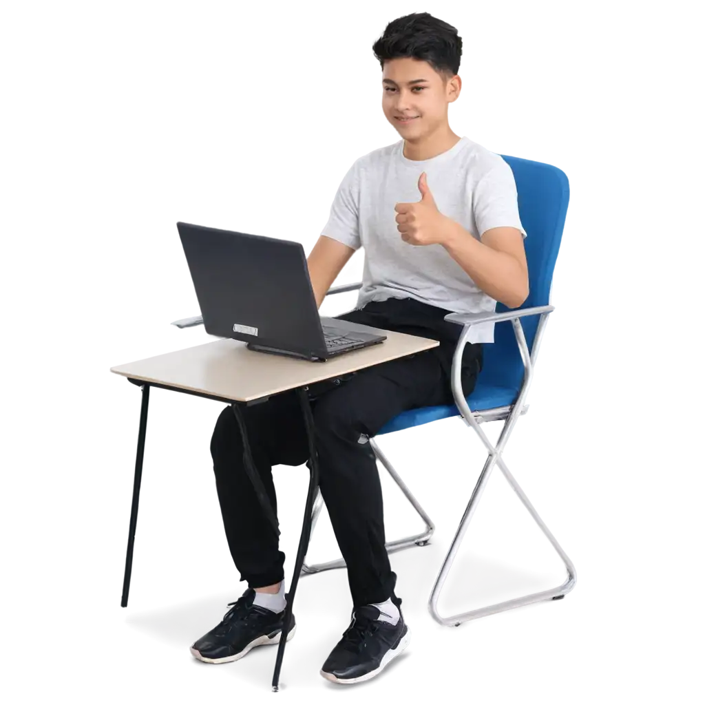 Student-Using-Computer-PNG-Image-with-Thumb-Gesture-for-Clear-Visual-Representation