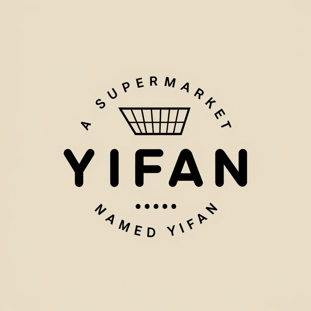 a vector logo design,with the text "A supermarket named Yifan", main symbol:supermarket,Minimalistic,be used in Retail industry,clear background