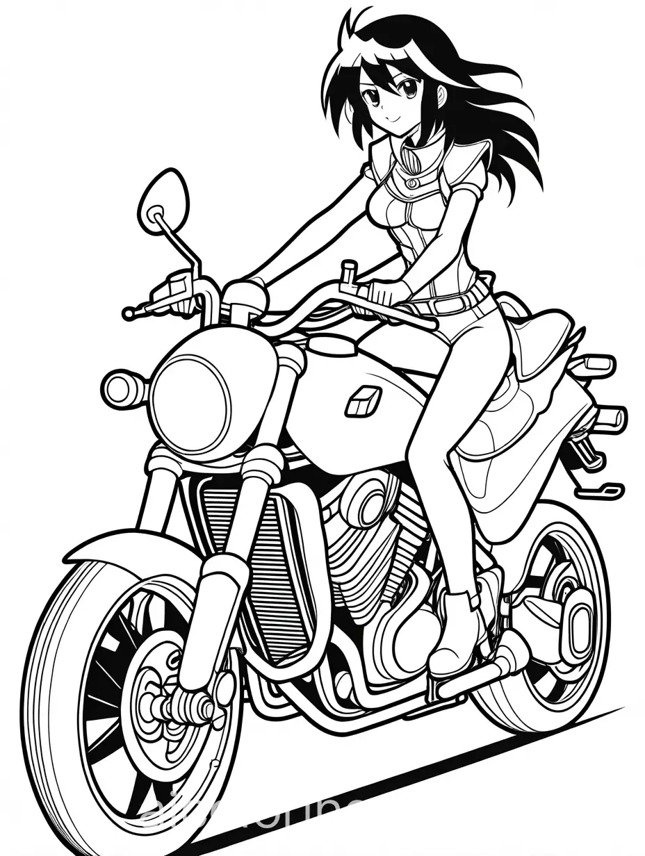 Matoi-Ryuko-Riding-Motorcycle-Coloring-Page