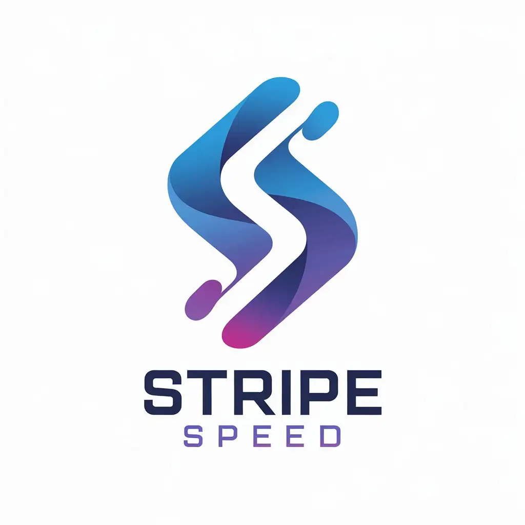 LOGO Design for Stripe Speed Vibrant Blues Purples with TechInspired Icon and Abstract Shapes