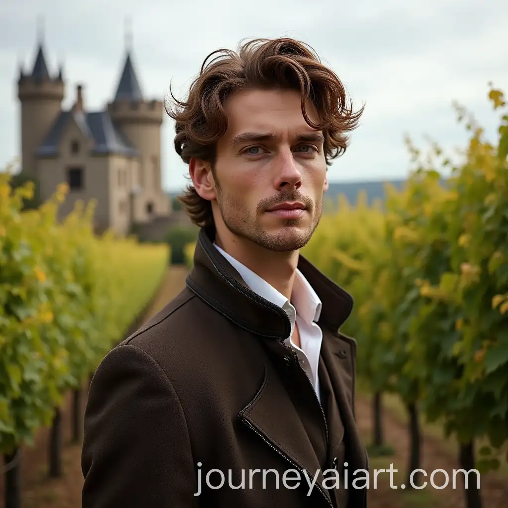 Handsome-Young-Nobleman-with-Brown-Hair-in-Front-of-a-Vineyard-Castle