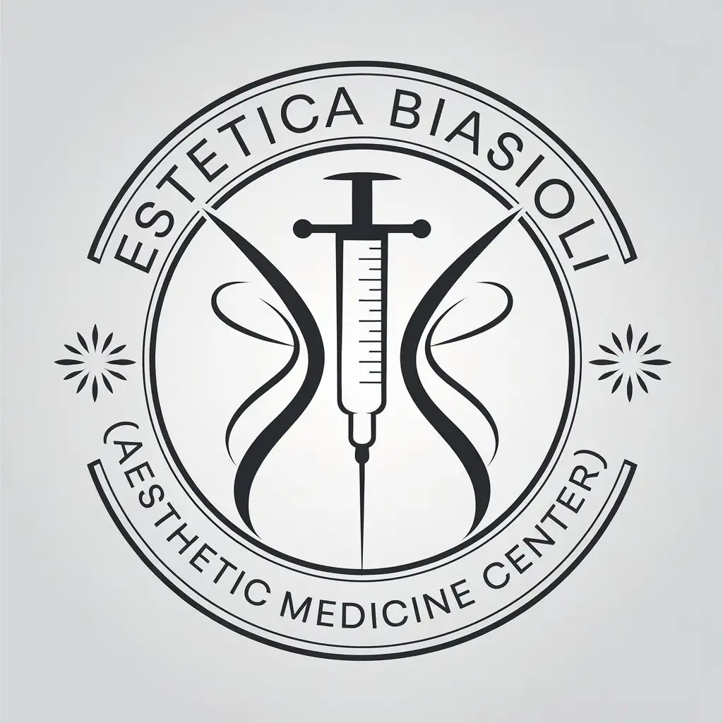 LOGO Design for Estetica Biasioli Aesthetic Medicine Center with Syringe Symbol and Moderate Design for Medical Dental Industry