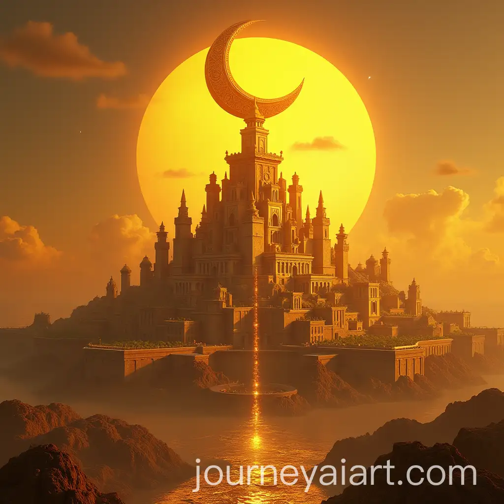 Ancient-Golden-City-of-the-Gods-with-Moonshaped-Tower