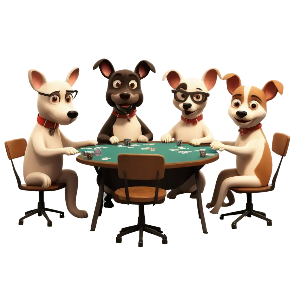 Cartoon-Dogs-Playing-Poker-PNG-Image-A-Playful-and-Whimsical-Artwork-for-Digital-Creations