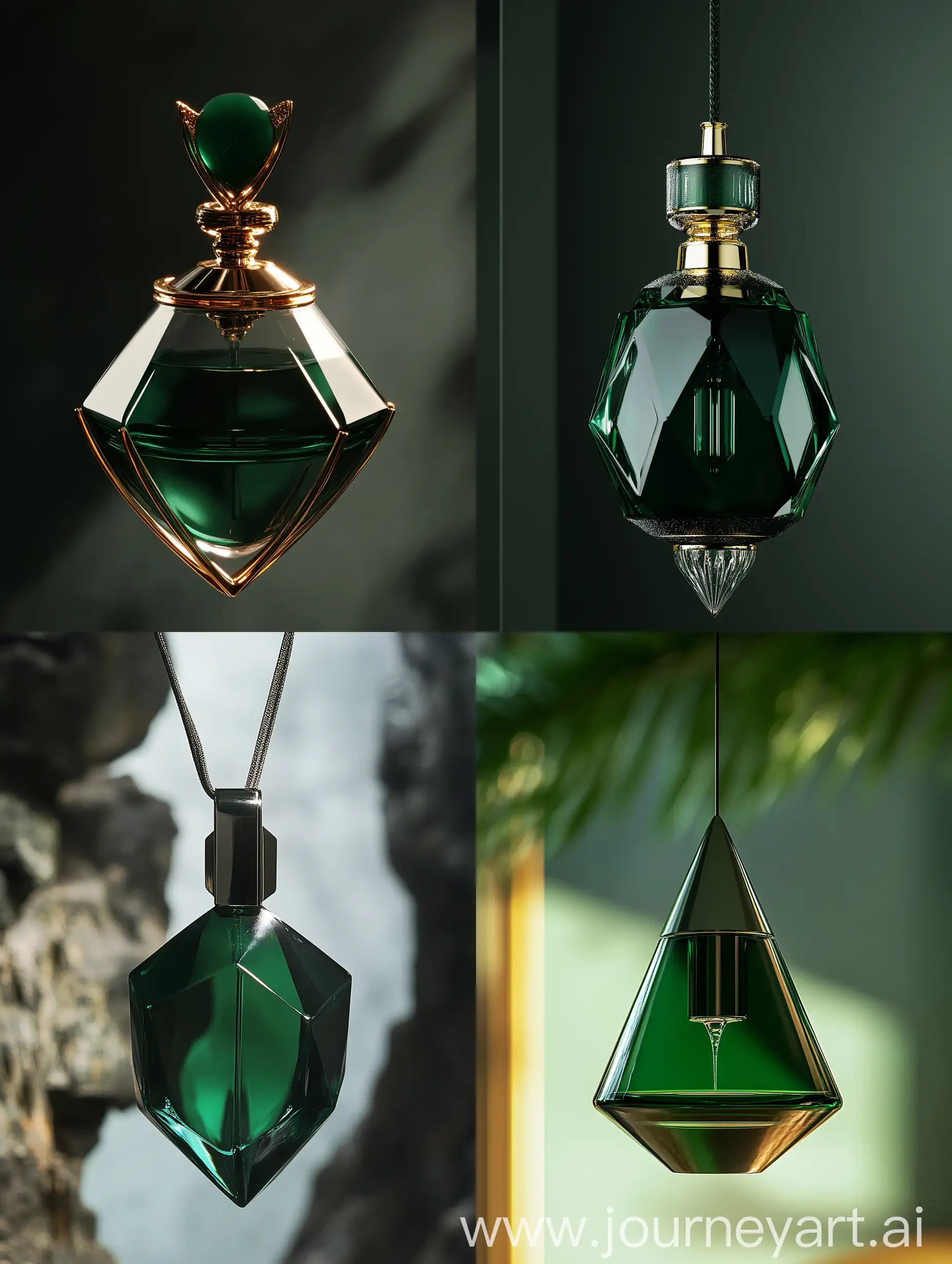 Dark-Green-Pendant-in-Retrofuturistic-Style