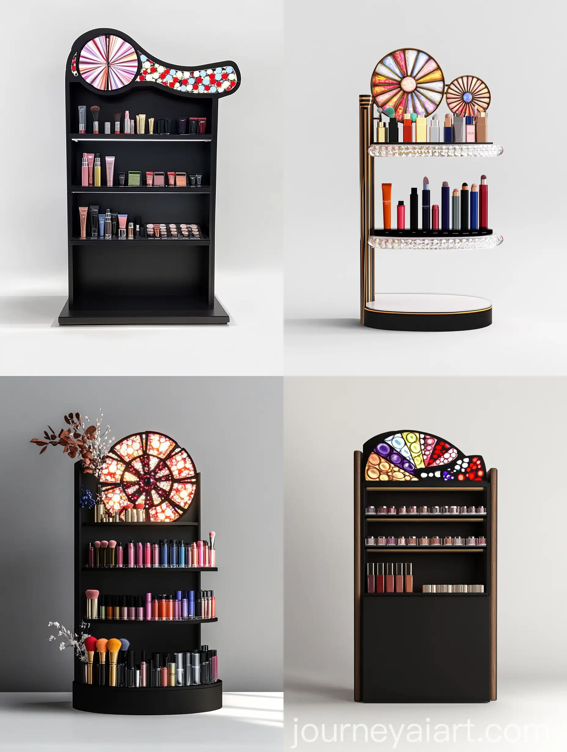 Colorful-MakeUp-Display-Stand-with-Cosmetic-Products