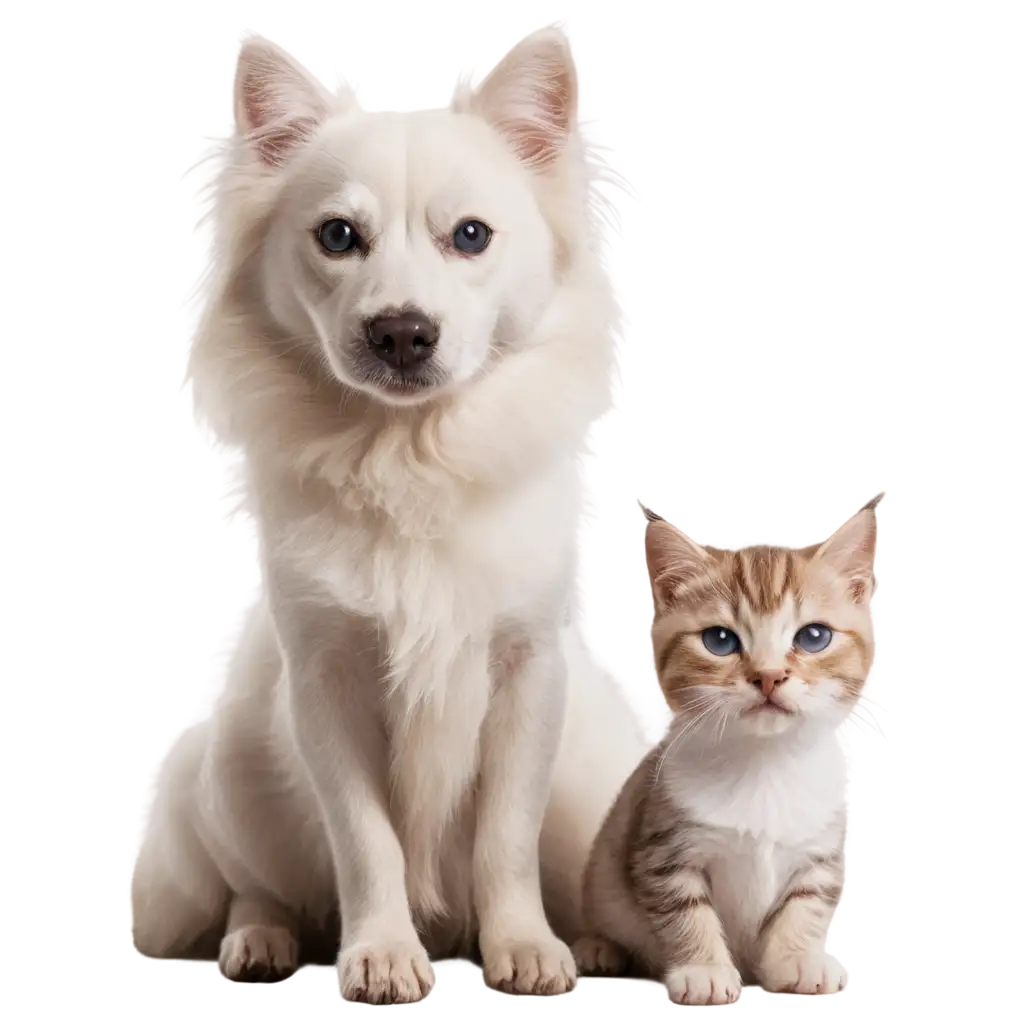 Adorable-Dog-and-White-Cat-PNG-Image-Capturing-Playful-Pet-Companionship