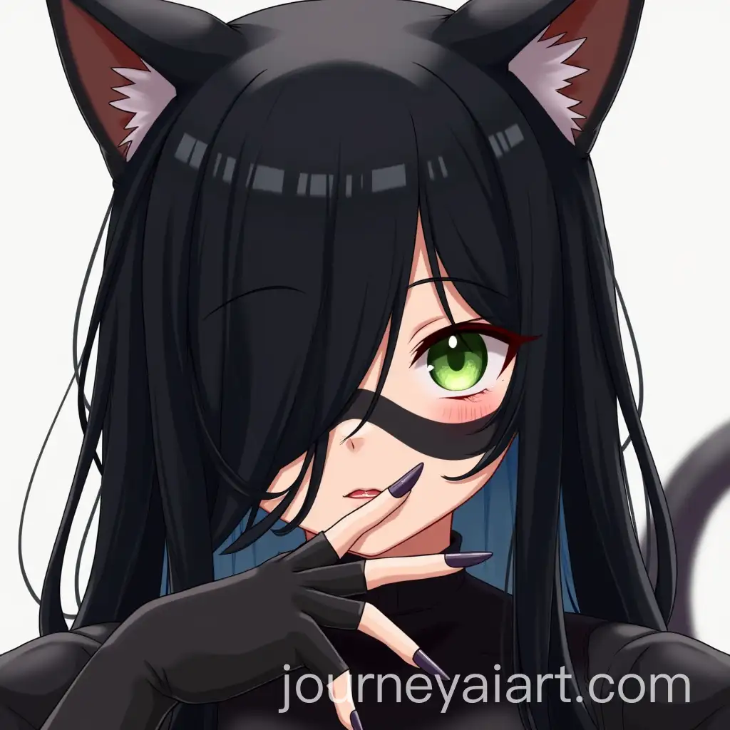 Mysterious-Girl-with-Cat-Costume-and-Mask-Green-Eyes-and-ClawLike-Nails