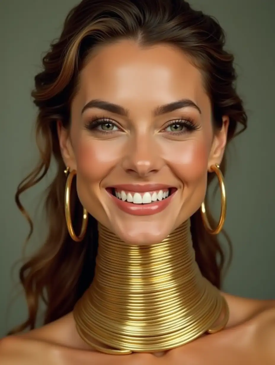 Woman-with-Golden-Neck-Rings-and-Long-Stretched-Neck-Farrah-Fawcett-Lookalike-Smiling-with-Big-Loop-Earrings