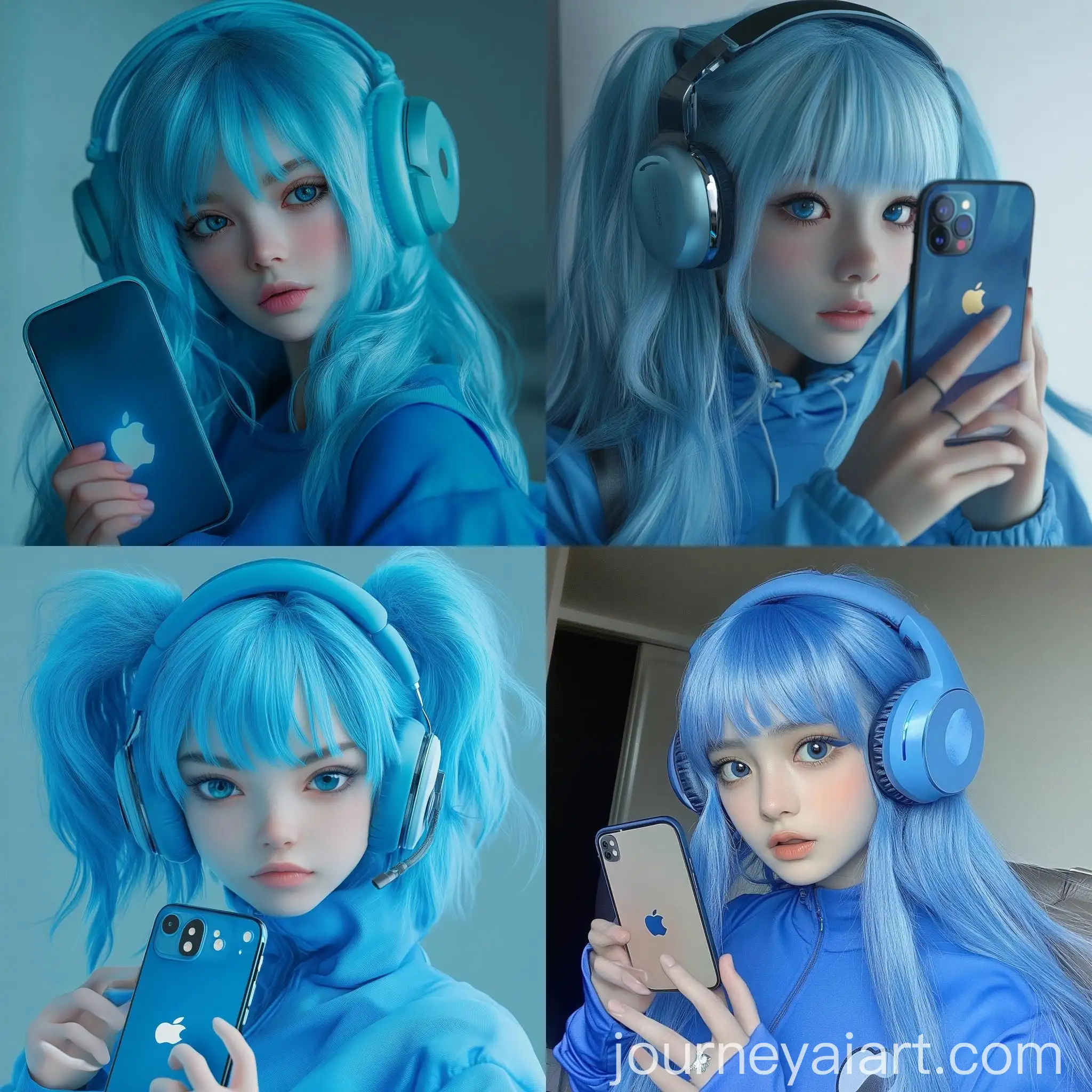 Girl-with-Blue-Hair-and-Apple-Vision-Pro-Headset-Holding-iPhone-15-Pro-Max