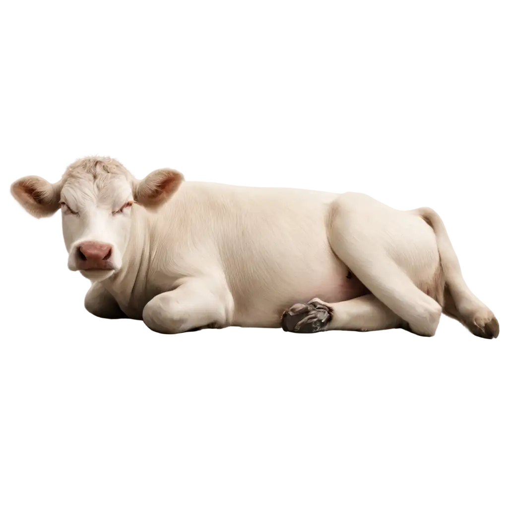 HighQuality-PNG-Image-of-a-Small-White-Cow-Sleeping-AI-Art-Prompt-Engineering