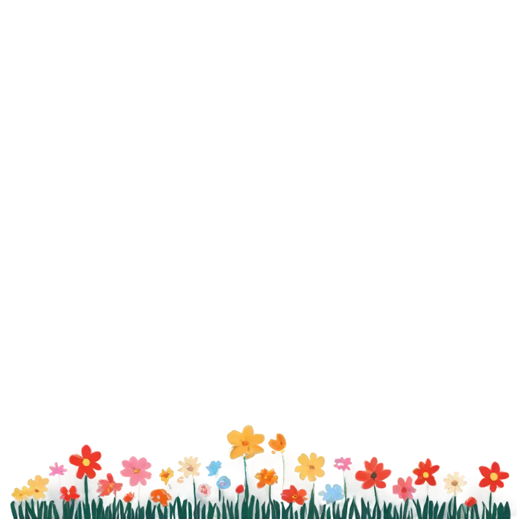 Cartoon-Line-of-Flowers-PNG-Vibrant-Detailed-Artwork-for-Digital-Use