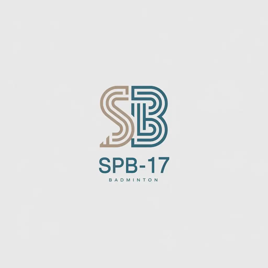 LOGO Design for SaintPalais Badminton Minimalist Geometric SPB Monogram with Sand and Sea Colors